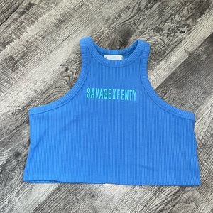 SAVAGE X FENTY Xssential Heavy Rib Cropped Logo Tank